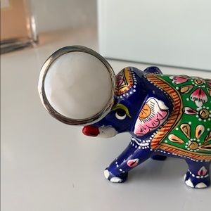 Vintage white stone silver ring ✨